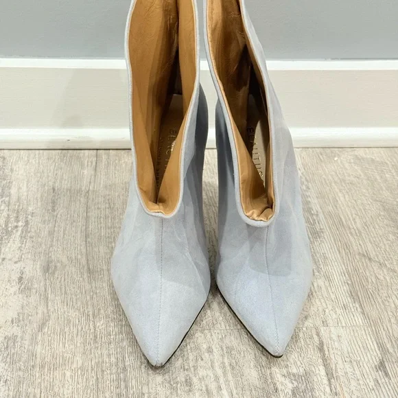 Beautiisole Chic Women's PowderBlue Heeled Boots, NEW - Picture 5 of 11